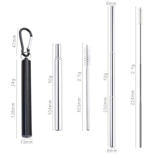 Coloured stainless steel telescopic drink tubes