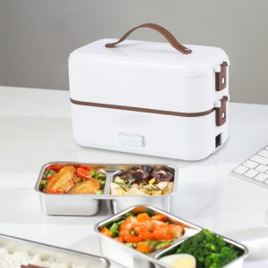 Multi-layer plug-in stainless steel heated lunch box