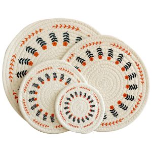 Cotton and linen woven coasters