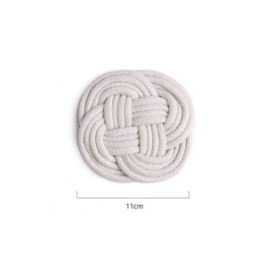 Hand-woven cotton and linen coasters