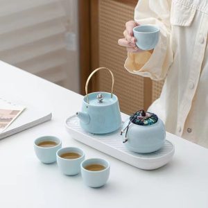 Simple ceramic tea set business gift box