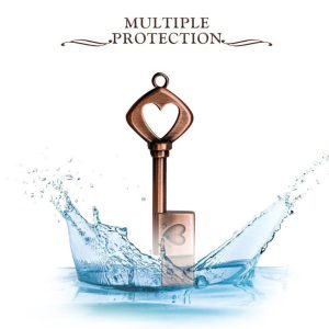 Creative metal heart key shape USB