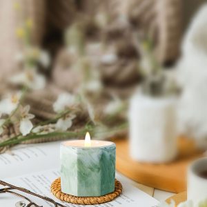 Octagonal ceramic scented candle