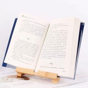 Foldable bamboo and wood tablet holder