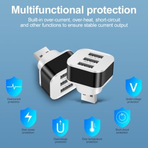Three-port illuminated USB expander