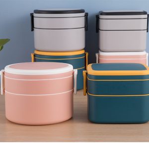 Double-walled Japanese-style portable lunch box