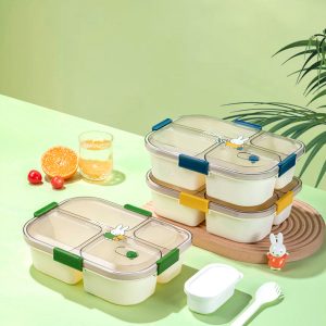 Three/four-compartment simple bento box
