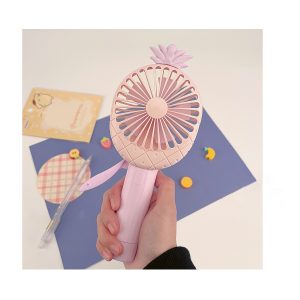 Cute radish pineapple shaped hand-held push-type fan