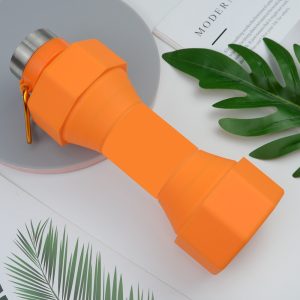 Large-capacity dumbbell shape foldable sports water bottle