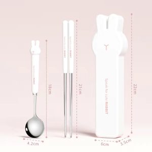 Cute rabbit-shaped portable cutlery