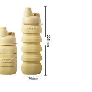 Round, portable, retractable, large-capacity water bottle
