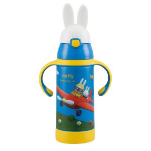 Thermos mug with double lifting ears with straw