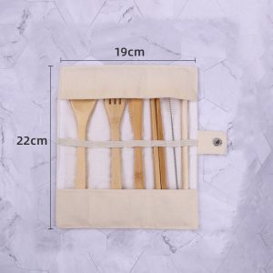 Collapsible canvas cutlery storage bag