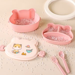 Cute cartoon shape double-walled children's bento box