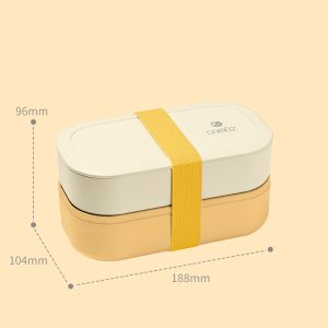 Double-layered portable bento lunch box