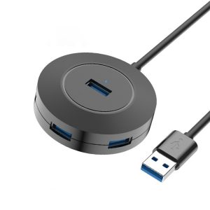 Round four-port USB expander