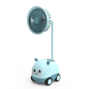 Children's trolley shape multi-function pen holder fan