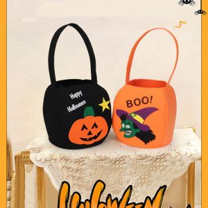 Halloween bucket felt candy bag