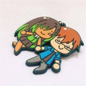 Soft plastic custom PVC lock keychain