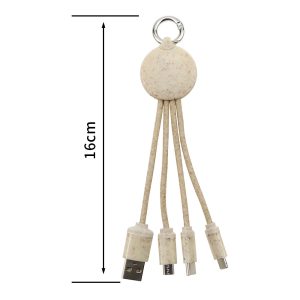 Wheat straw 3-in-1 charging cable