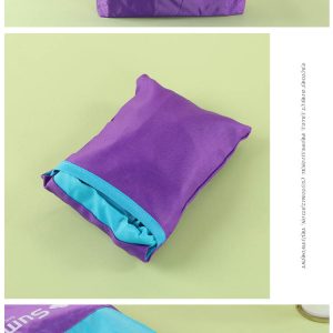 Color-blocked vest folding shopping bag