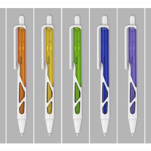 Transparent two-tone design ballpoint pen