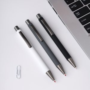 Laser lettering metal ballpoint pen